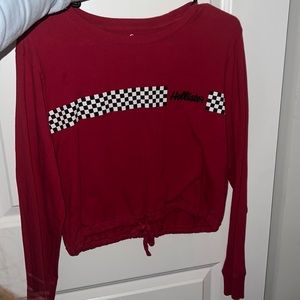 Red shirt with checkers on front